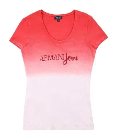 Armani Jeans T-shirt With Round Neck And Short Sleeves In White