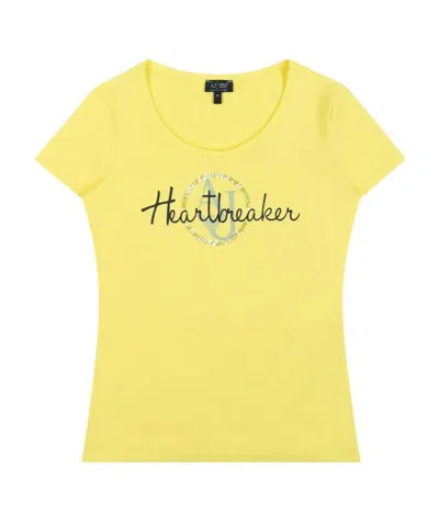 Armani Jeans T-shirt With Round Neck And Short Sleeves In Yellow