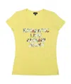 Armani Jeans T-shirt With Round Neck And Short Sleeves In Yellow