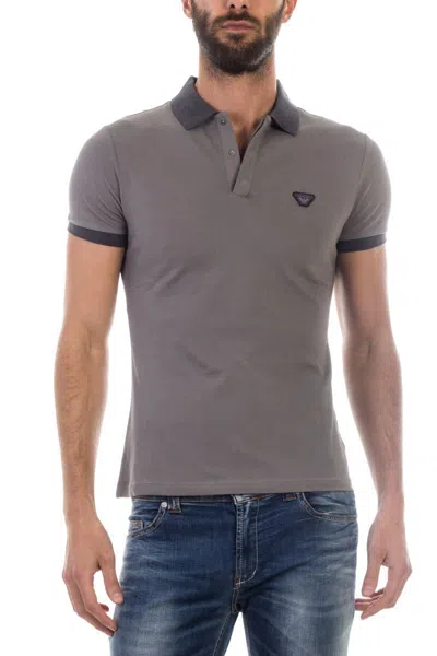 Armani Jeans Logo Slim Polo Shirt In Grey