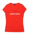 Armani Jeans V-collar Logo T-shirt In Red