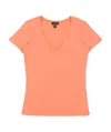 Armani Jeans V-collar Short-sleeved T-shirt In Pink