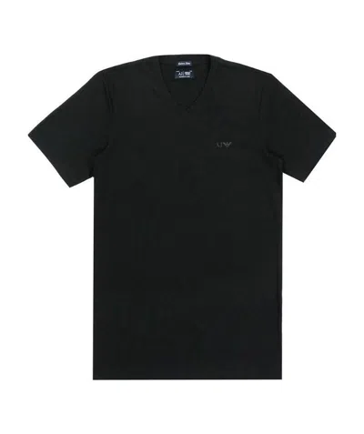 Armani Jeans V-collar T-shirt In Black
