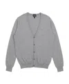 Armani Jeans V-neck Knitted Cardigan In Gray