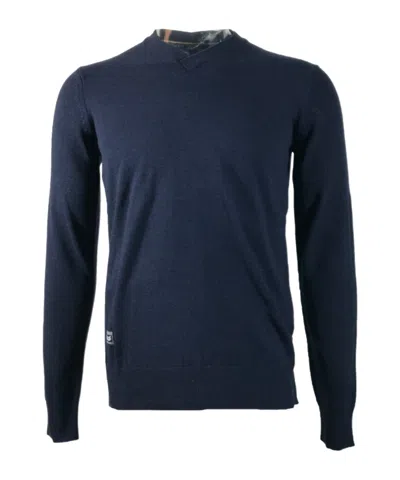 Armani Jeans V-neck Long-sleeved Sweater In Black