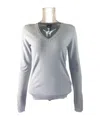 Armani Jeans V-neck Long-sleeved Sweater In Gray