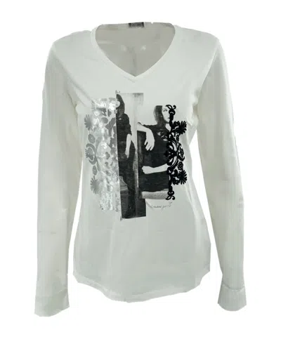 Armani Jeans V-neck Long-sleeved T-shirt In Gray