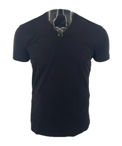 Armani Jeans V-neck Short-sleeved T-shirt In Black