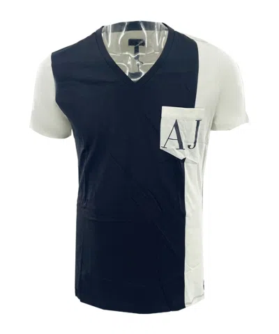 Armani Jeans V-neck Short-sleeved T-shirt In Black