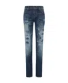 Armani Jeans Wash And Wear Out Skinny Jeans In Blue