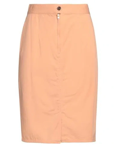 Armani Jeans Woman Mini Skirt Apricot Size 8 Cotton In Orange