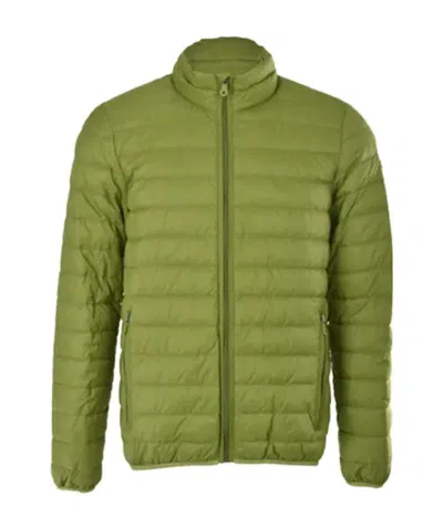 Armani Jeans Zipper Down Jacket In Green