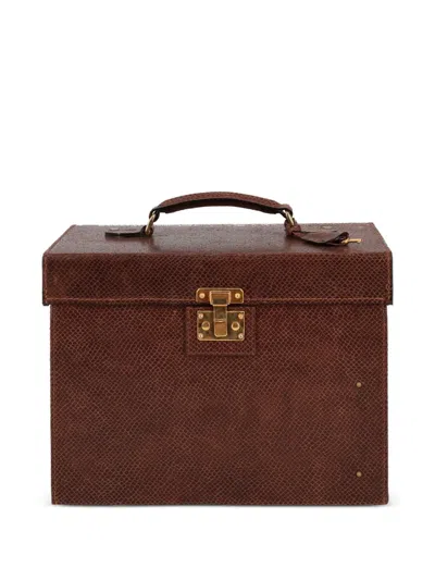 Pre-owned Armani Vintage 2023  Leather Travel Bag In Brown