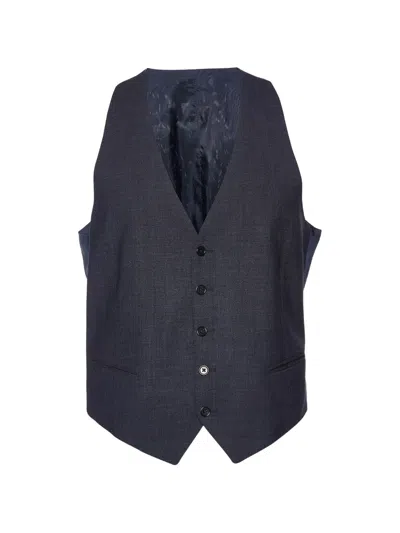 Pre-owned Armani Vintage Button-up Waistcoat In Gray