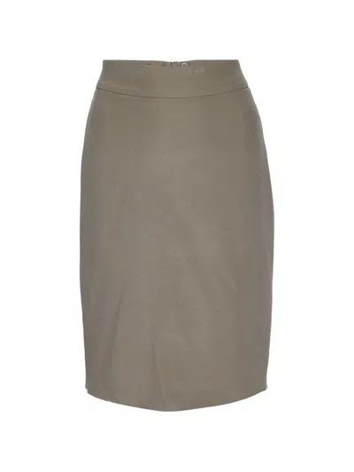 Pre-owned Armani Vintage Collezioni Pencil Skirt In Brown