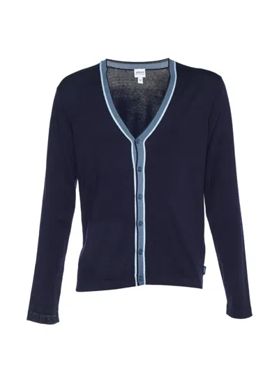 Pre-owned Armani Vintage Knit Cardigan In Blue