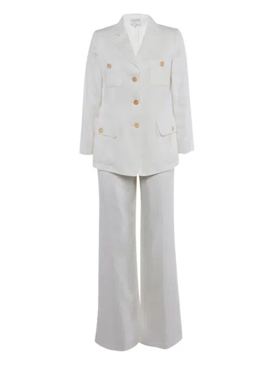 Pre-owned Armani Vintage Linen Button Suit In White
