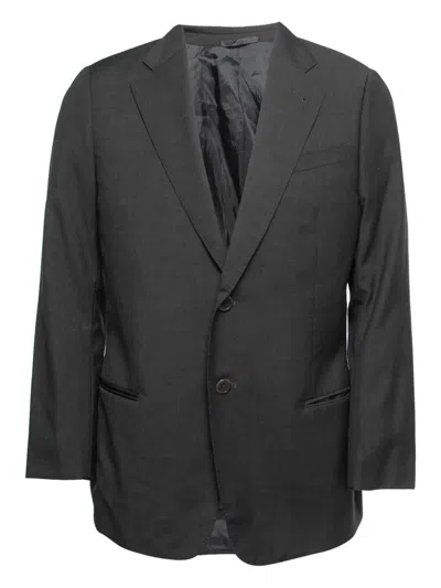 Pre-owned Armani Vintage Long-sleeve Two-button Blazer In Gray