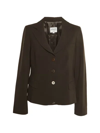 Pre-owned Armani Vintage Single-breasted Notch-lapel Blazer In Brown