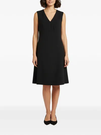 Pre-owned Armani Vintage Sleeveless Midi Dress In Black