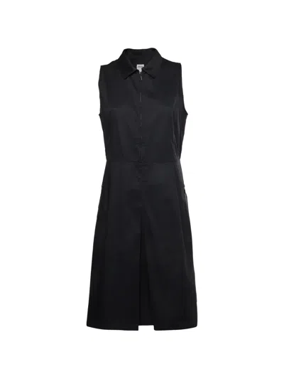Pre-owned Armani Vintage Sleeveless Zip-up Dress In Black