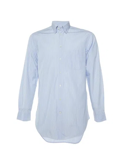 Pre-owned Armani Vintage Striped Long-sleeve Shirt In Blue