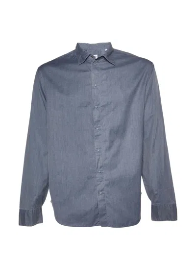 Pre-owned Armani Vintage Striped Long-sleeve Shirt In Blue