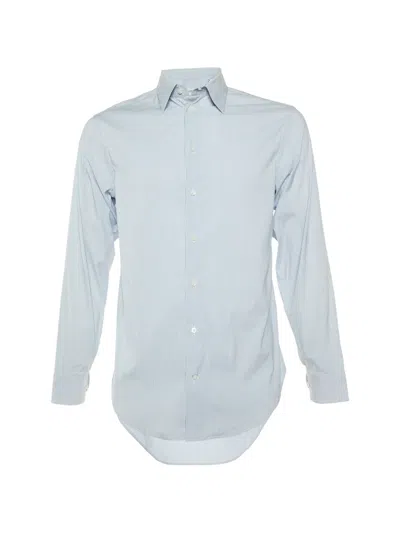 Pre-owned Armani Vintage Striped Long-sleeved Shirt In Blue