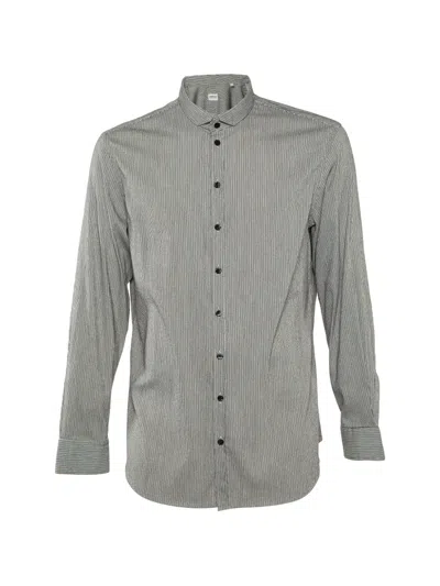 Pre-owned Armani Vintage Striped Seersucker Shirt In Gray