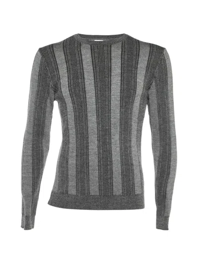 Pre-owned Armani Vintage Striped Sweater In Gray