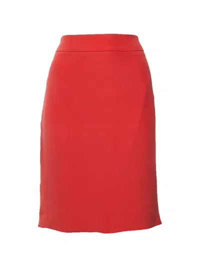 Pre-owned Armani Vintage Textured Knee-length Skirt In Red