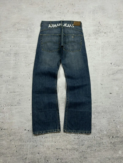 Pre-owned Armani X Giorgio Armani Y2k Vintage Armani Big Logo Denim Jeans 00s In Blue