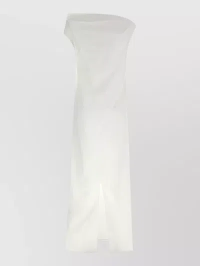 Armarium Off Shoulder Maxi Dress Back Slit In White