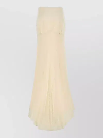 Armarium Rima Satin Skirt High Low Floor Length In Neutral