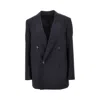Armarium 'amedeo' Double-breasted Wool Jacket In Animal Print