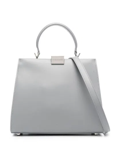 Armarium Logo-engraved Leather Tote Bag In Grey