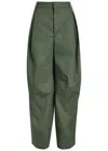 Armarium Arielle Pleated Cotton-poplin Trousers In Green