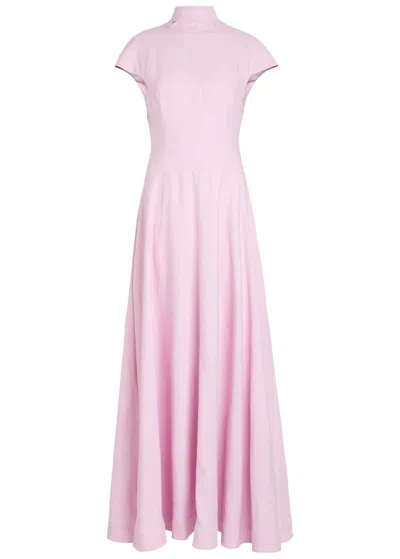 Armarium Arielle Reverse Collar Maxi Dress In Pink