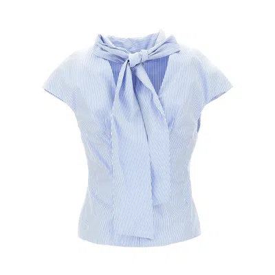 Armarium 'arielle' Striped Poplin Top In Blue