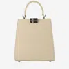 Armarium Anna Mini Leather Handbag In Beige