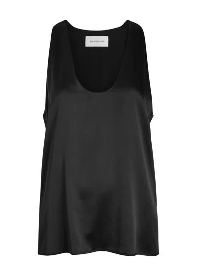 Armarium Bianka Stretch-silk Top In Black