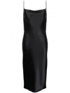 Armarium Midi Silk Slip Dress In Black