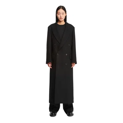 Armarium Black Wool Hadi Coat In Black Nero   #000000