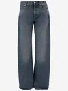 Armarium Washed Denim Jeans With Classic Five-pocket Design In Blue