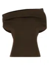 Armarium Brown Stretch Viscose Blend Debra Top In Green