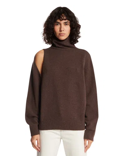Armarium Brown Wool And Cashmere Shoulder Cut-out Sweater
