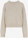 Armarium Stretch V-neck Cashmere Sweater In Neutral