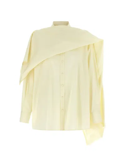 Armarium Cecilia Asymmetric Draped Shirt In White