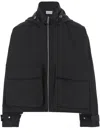 Armarium Cotton Blend Jacket With High Collar And Adjustable Hood In Black