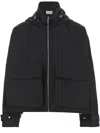 Armarium Cotton Blend Jacket With High Collar And Adjustable Hood In Black